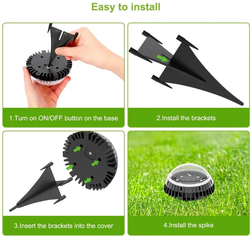 Simva IP67 Waterproof 8 LED Disk Light, Pathway Lights Fairy Garden Lights, Outdoor LED Solar Ground Lights Lamp, Solar Ground Lights, Solar Ground Lights Lamp