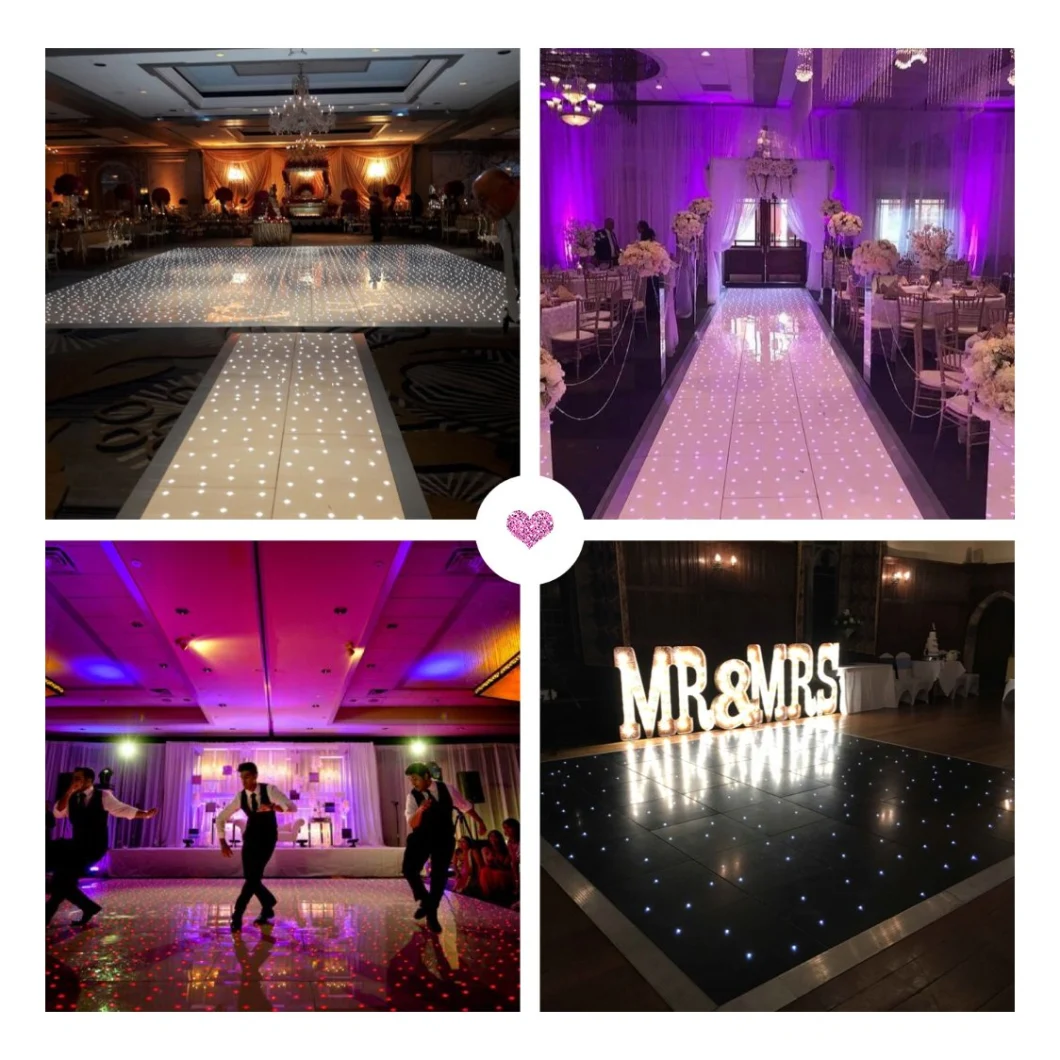 LED White Starlit Dance Floor Wireless Uplights for Wedding Party