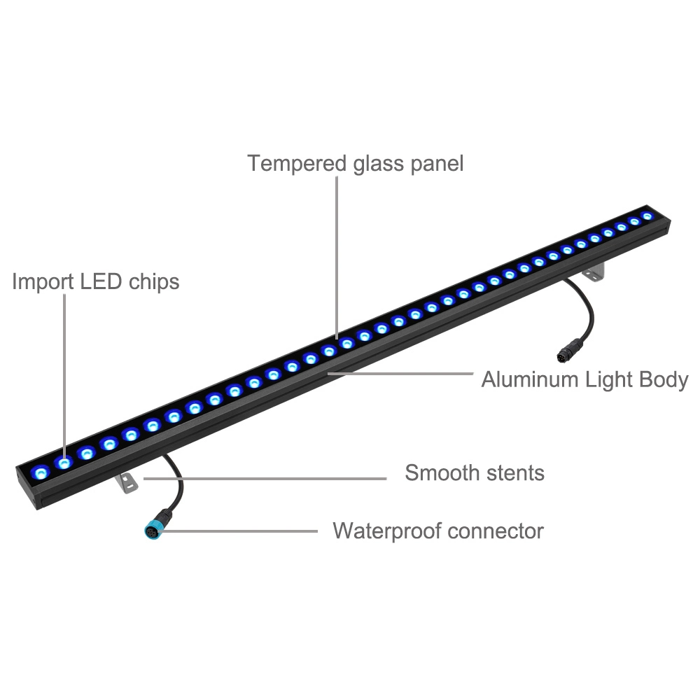 36W IP66 Architectural Lighting RGB LED Wall Washer Light