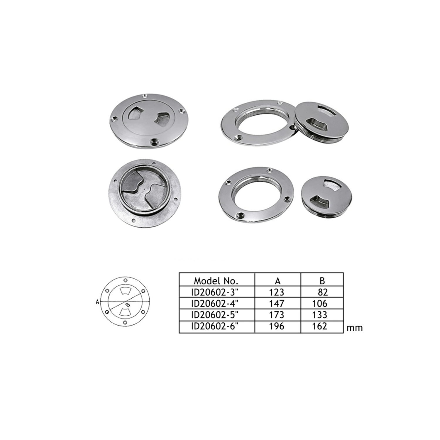 Heavy Duty 316 Marine Grade Stainless Steel Boat Deck Hatch