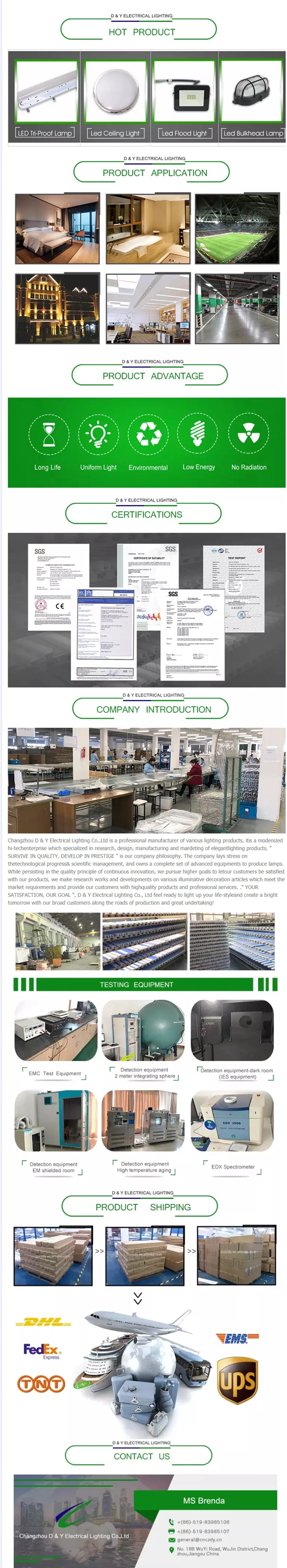 LED Tri-Proof Lighting Fixtures Waterproof Outdoor Light Packing Lot Supermarket Warehouse LED Lighting Tunnel Light
