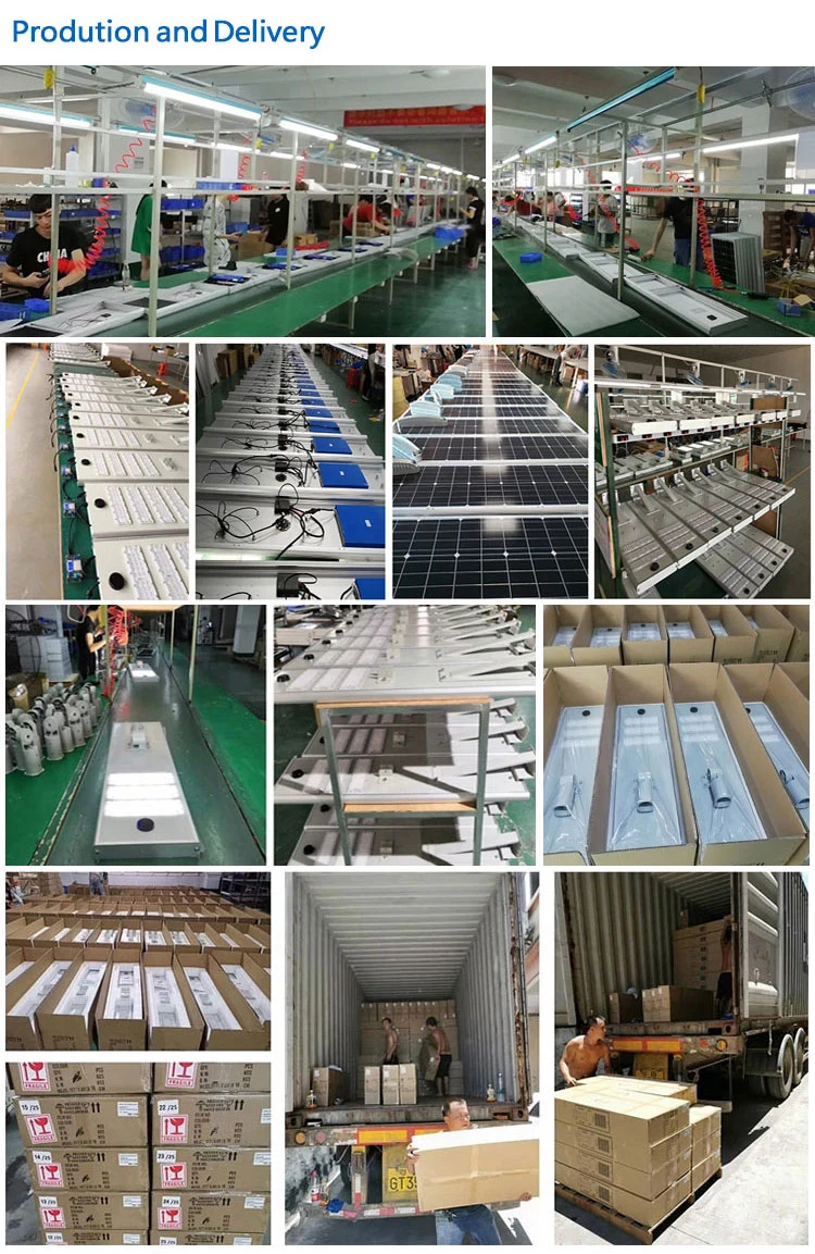 80W All in One Design Outdoor LED Lamp Integrated Solar Street Light