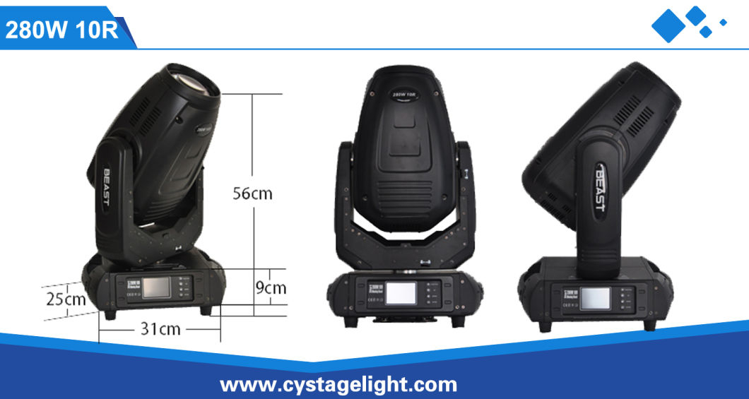 Professional Show/Stage Lighting 280W 10r Beam/Spot/Wash Moving Head Lighting
