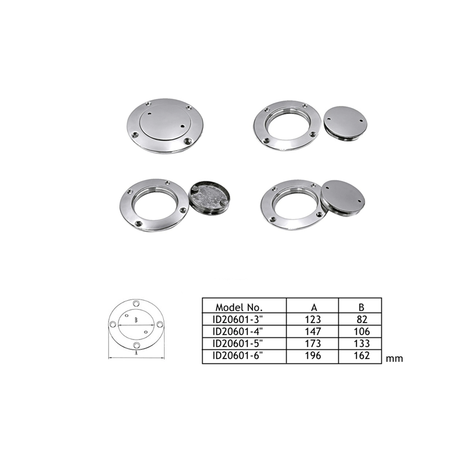 Heavy Duty 316 Marine Grade Stainless Steel Boat Deck Hatch