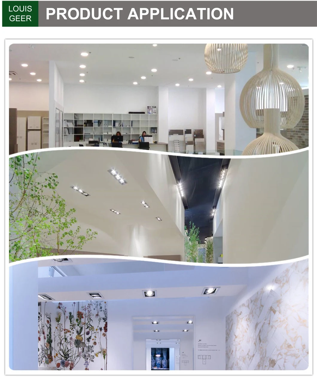 Recessed Indoor Lighting Anti-Glare Rotatable Residential 20W 2-Way LED Downlight for Commercial Lighting Malls