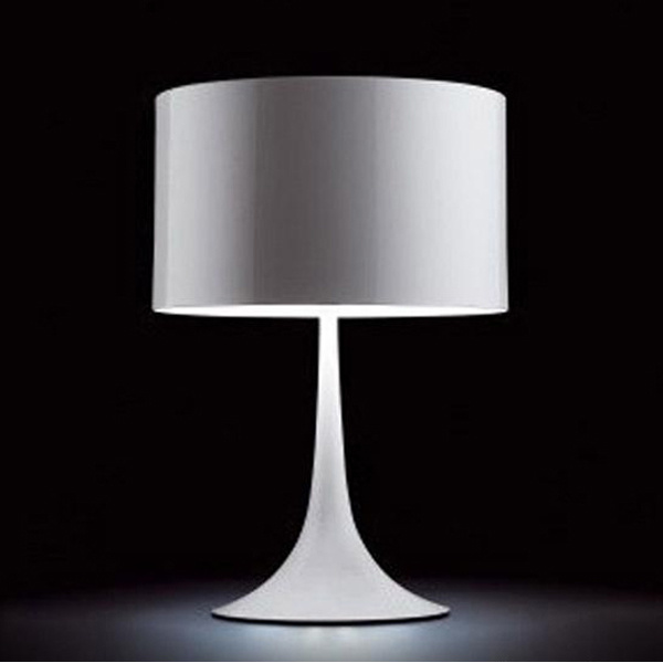 Very modern aluminium white table lamp lighting for hotel bedside reading