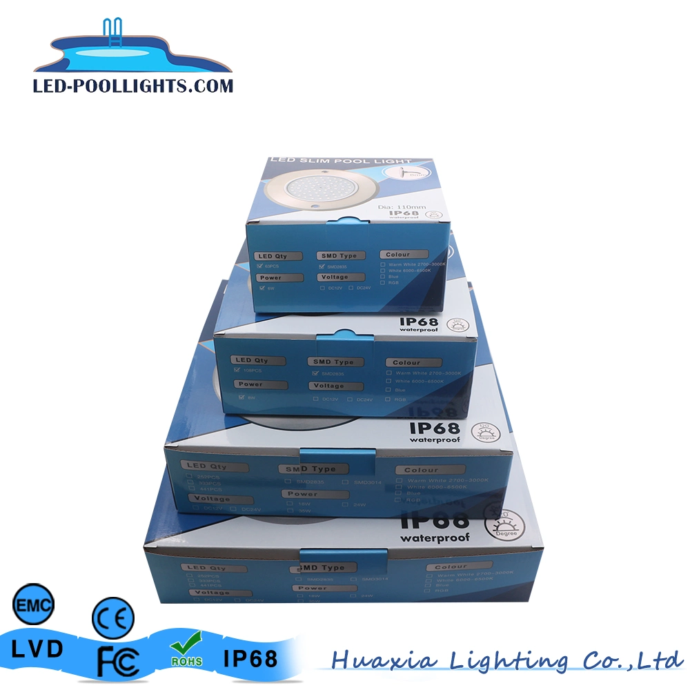 6W/8W/18W/24W/35W Multi-Color 316ss Underwater LED Pool Lighting with External Control