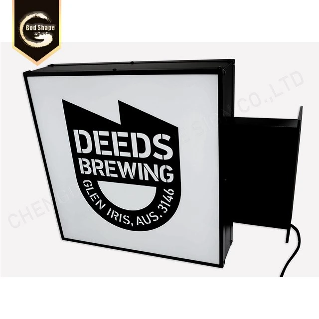 Exterior Advertising LED Lighting Panel Square Wall Mount Light Box Sign For Bar Light Box Sign