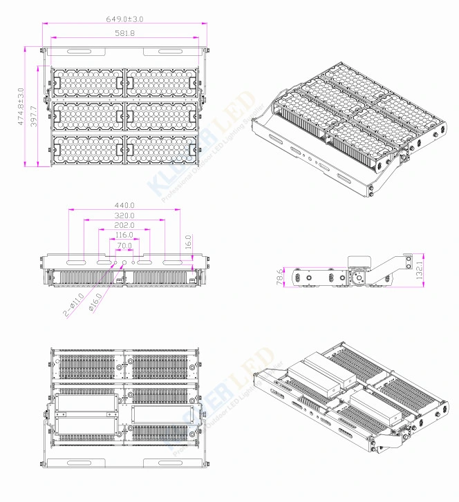 LED Industrial Commercial Lighting 720W LED Flood Light for Playground Lighting