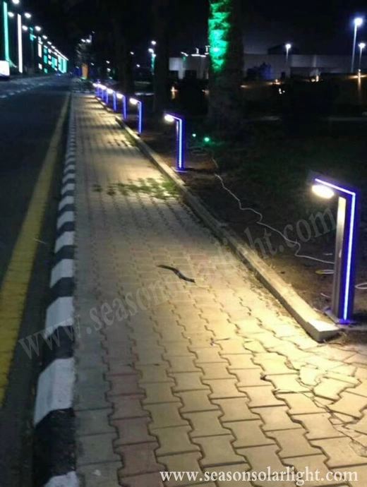 Factory Decoration Lighting CE 6W Outdoor LED Solar Lighting with Blue LED for Garden Walkway Lighting