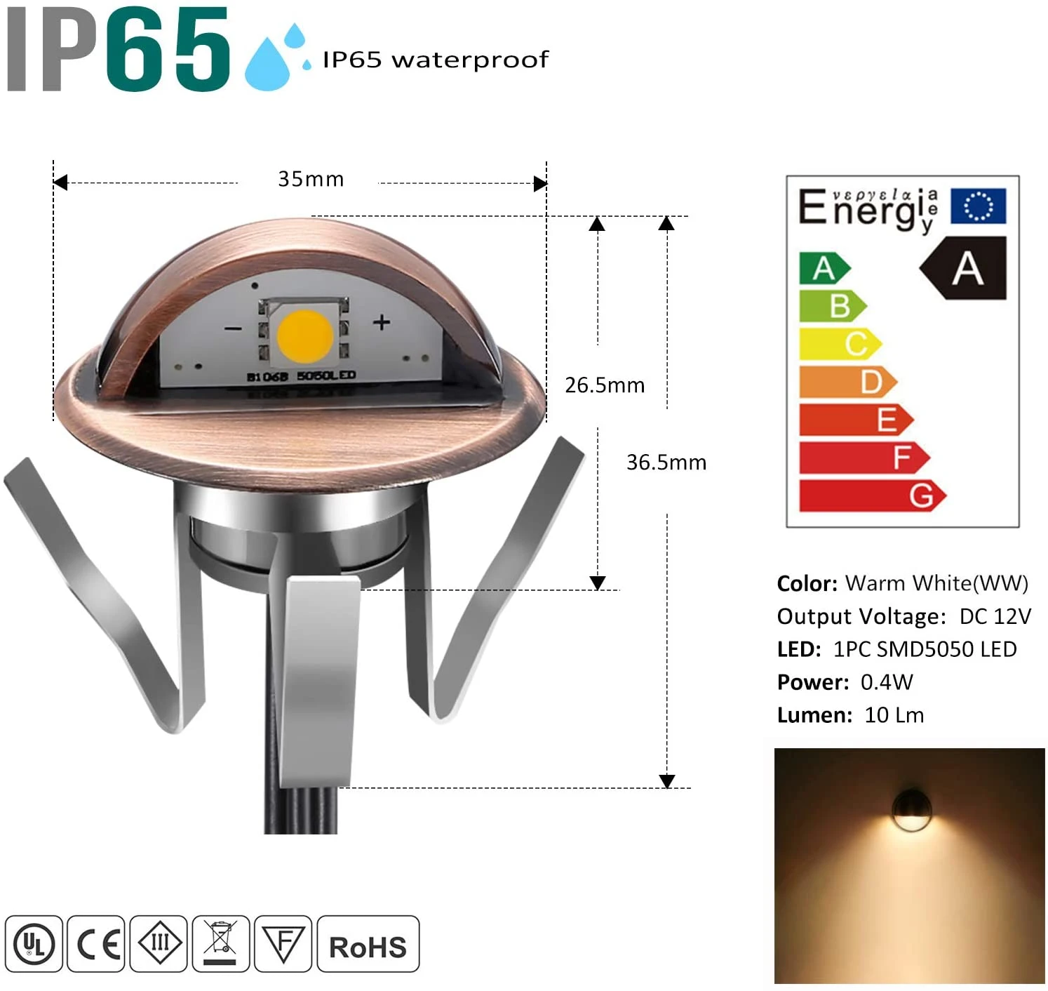 B106 Silver Bronze Exterior LED Lighting for Deck Wood Deck Lighting Outdoor Lighting for Deck