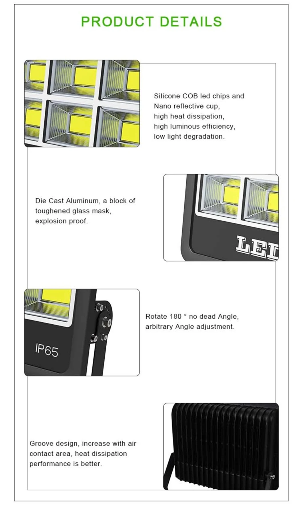 LED Flood Light Outdoor Landscape Lighting LED Projection Lamp LED Industrial Lighting