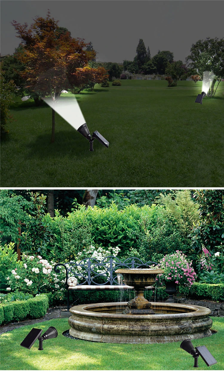 Solar Powered LED Lamp Adjustable Solar Spotlight in-Ground IP65 Waterproof Landscape Wall Light Outdoor Lighting