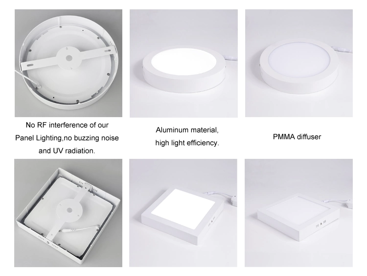 China Manufacture Surface Mount LED Exterior Lighting 6W 18W 24W Panel Lights