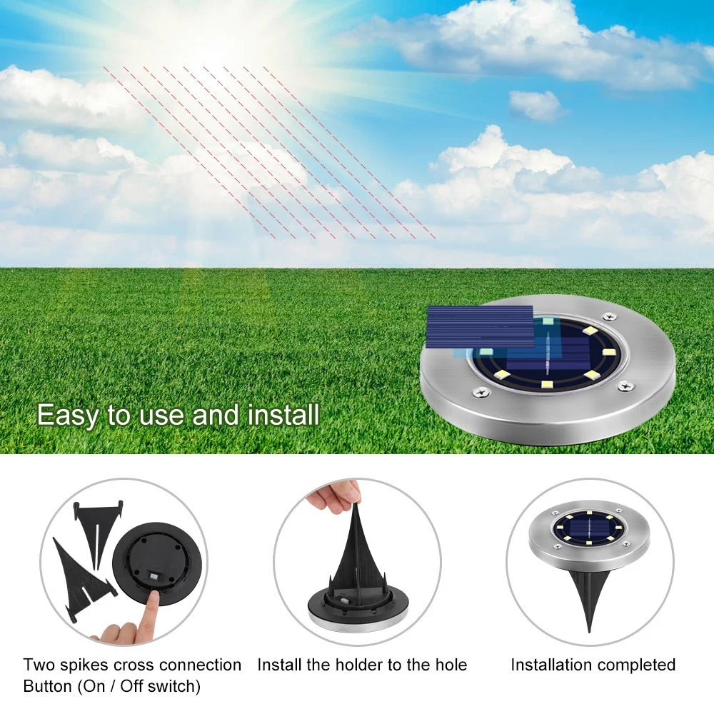 Best Selling Floor Lights, 4/8LED, Pack of 4, Solar Floor Lights for Gardens, Driveways, Pathways