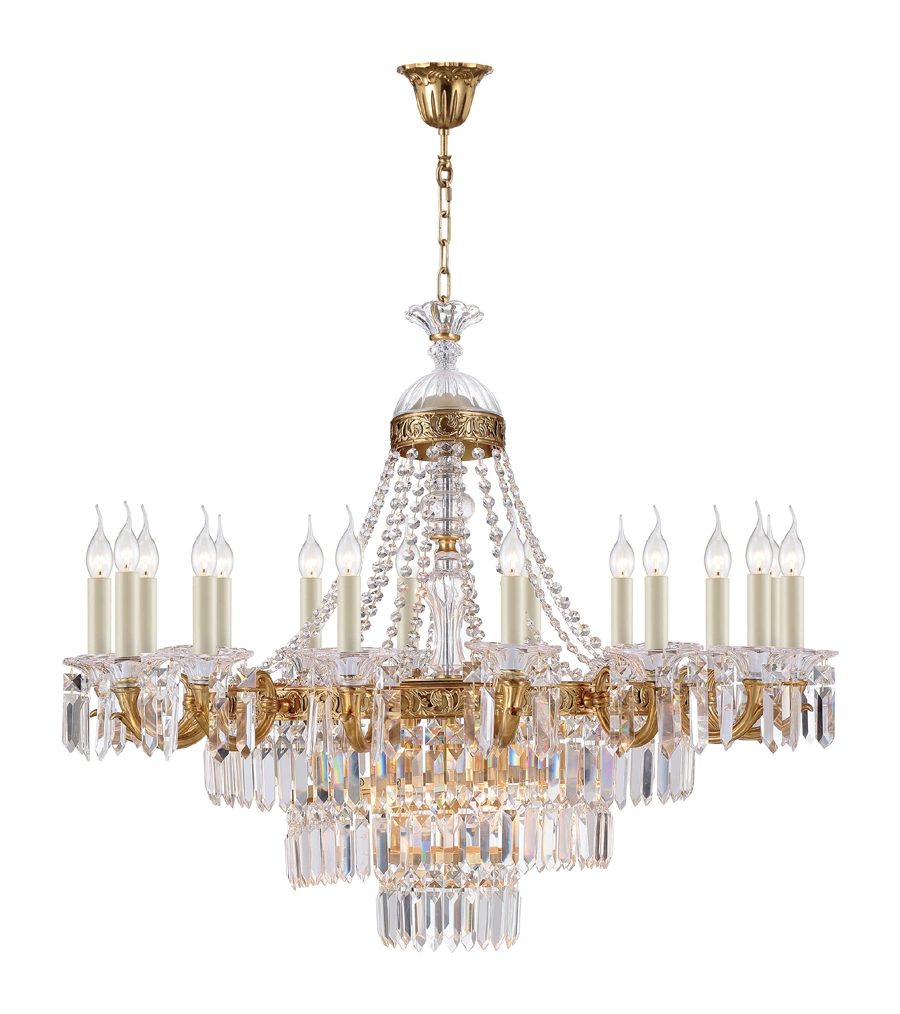Brass and Beveled Glass Chandelier Lighting for Project Lighting Fixtures (WH-PC-33)
