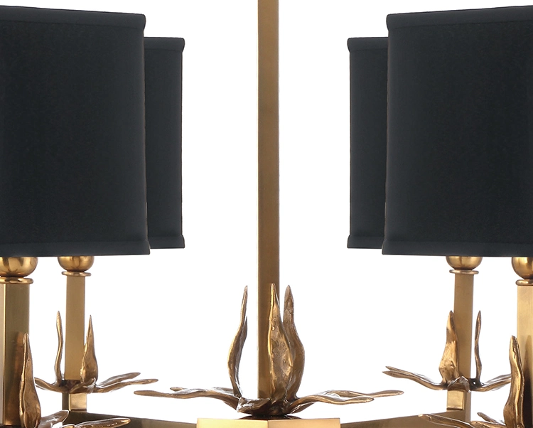Contemporary Copper Chandelier Lighting with Blue Lampshade for Living Room Lighting (WH-PC-15)