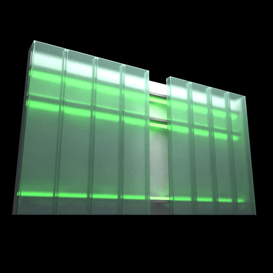Newly designed double glazed channel glass for U-shaped architectural glass for exterior or interior wall covering