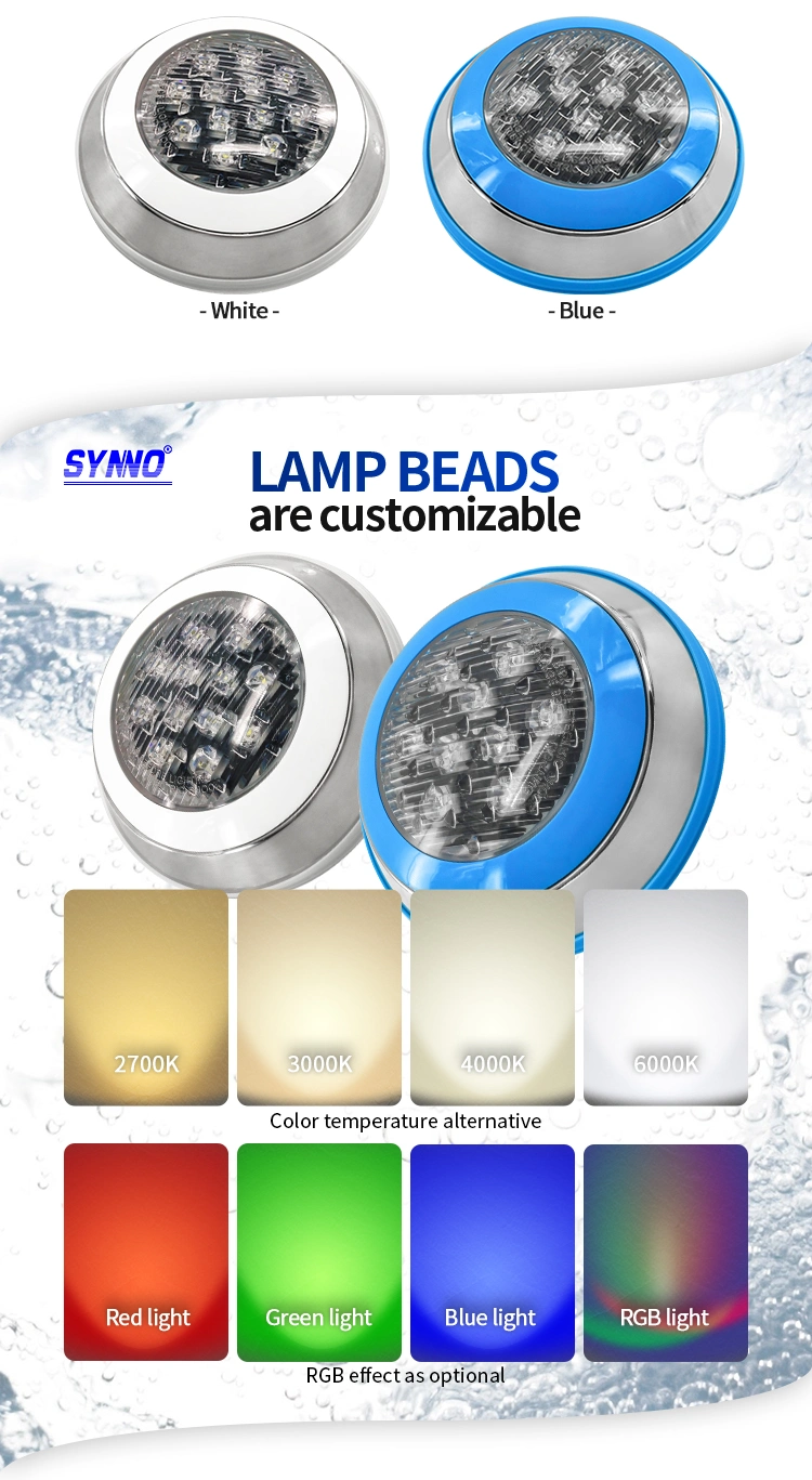 Outdoor RGB Garden Water Fountains 12watt LED Underwater Lighting with DMX Controller for Swimming Pool