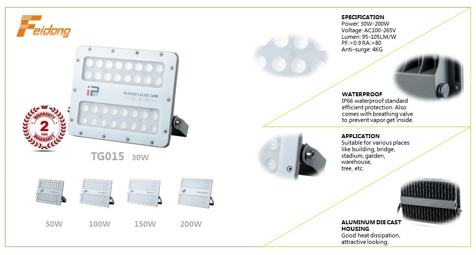 SMD LED Flood Light 50000h Lifespan External Lighting Waterproof Area Lighting LED Flood Light