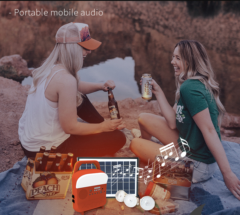 LED Lighting Portable Solar Home Lighting Radio Solar MP3 Player 10W Solar System Sre689