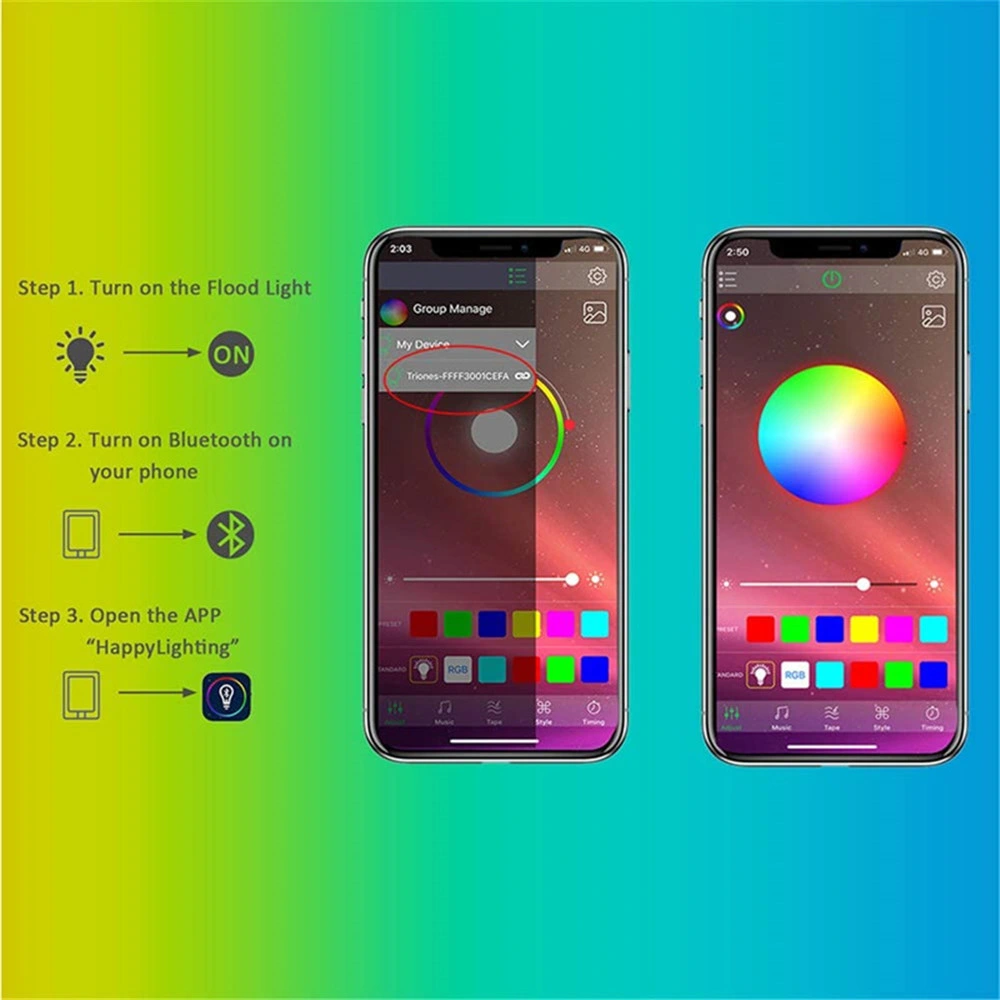 APP Colors Changing RGB Outdoor Flood Light Smart Landscape Lights