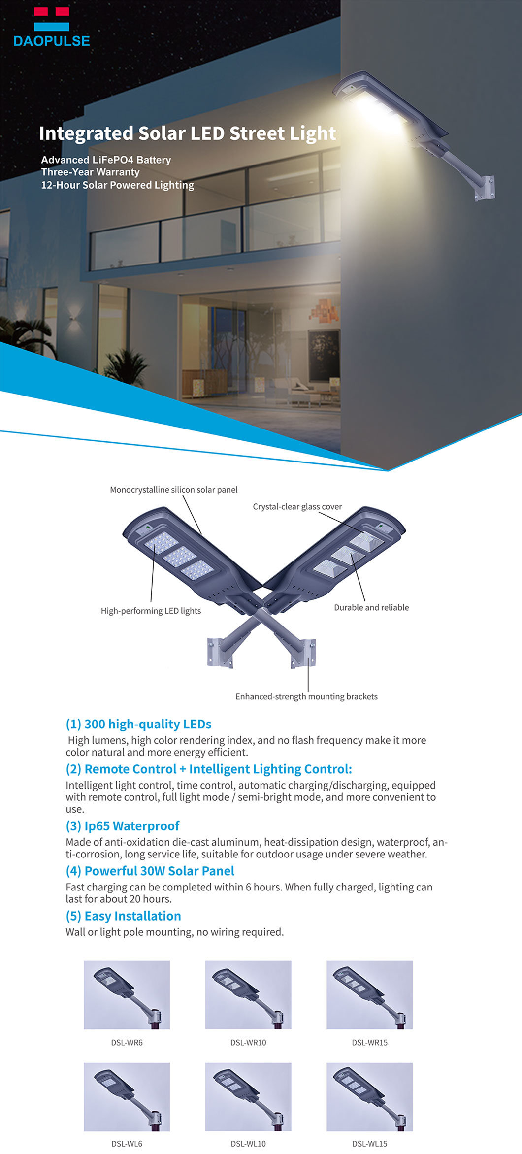 Solar Powered Outdoor Lamp Post Lights, Garden Lawn Lamp