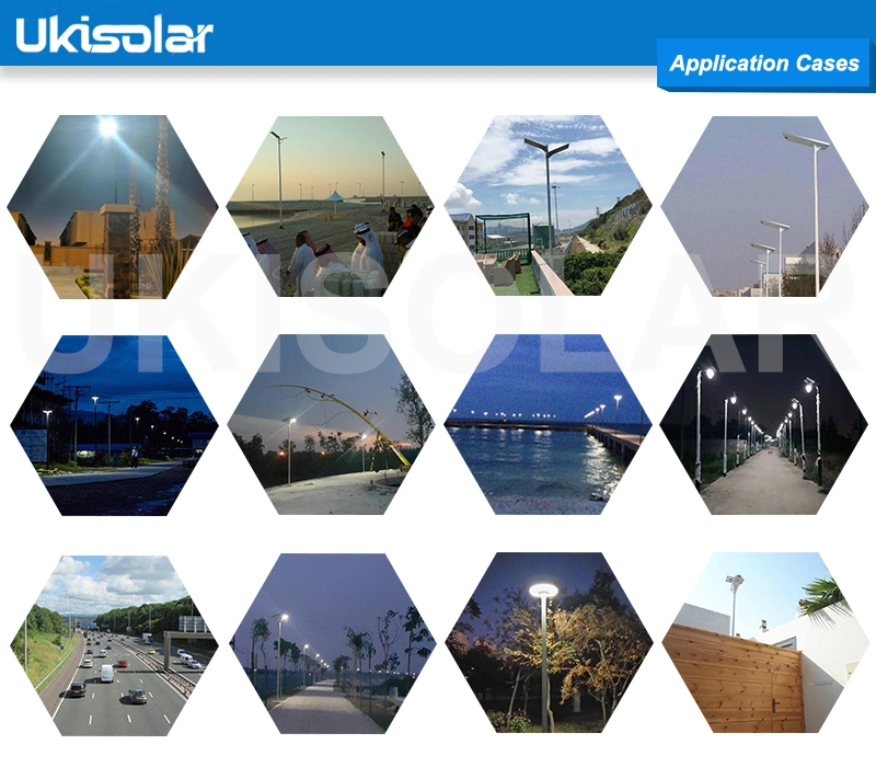 Ukisolar World Projects Outdoor Lights 6-8m Pole 40W LED Solar Powered Street Light