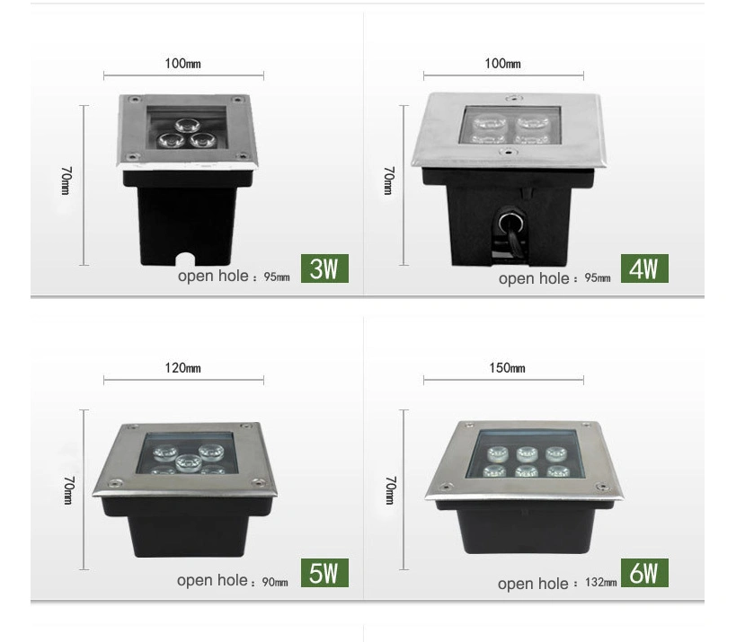Square LED 24W IP65 Waterproof LED Underground Light