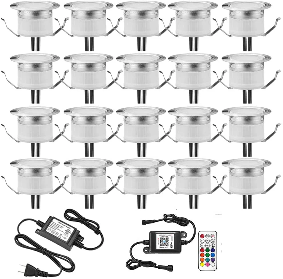 Solar Lights for Deck Stairs Step Lighting Outdoor Deck Riser Lighting Stair Lighting Kit Lights for Deck Steps