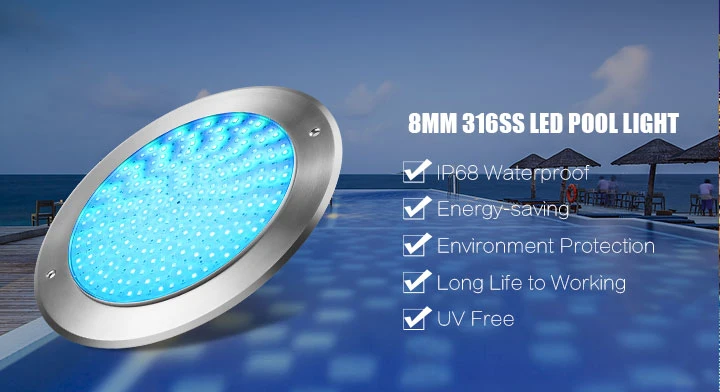 Huaxia LED Underwater Light 8mm 35W 12V LED Swimming Pool Lights for Concrete/Liner/Vinyl Pool