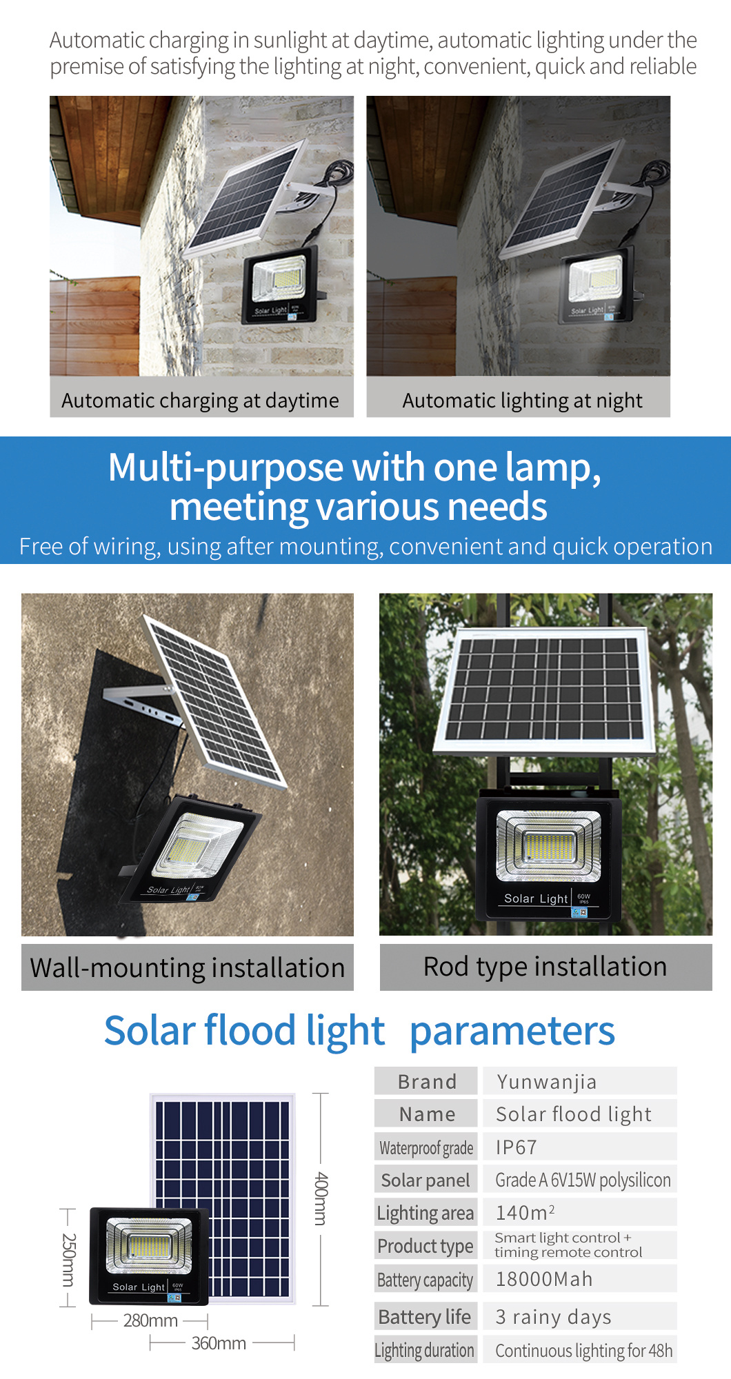 Smart Automatic Motion Sensor Hanging Waterproof Powered Lamp Solar Deck Post Lights
