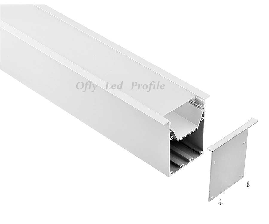 Wide LED Recessed LED Profile for Architectural Lighting with Driver Inside