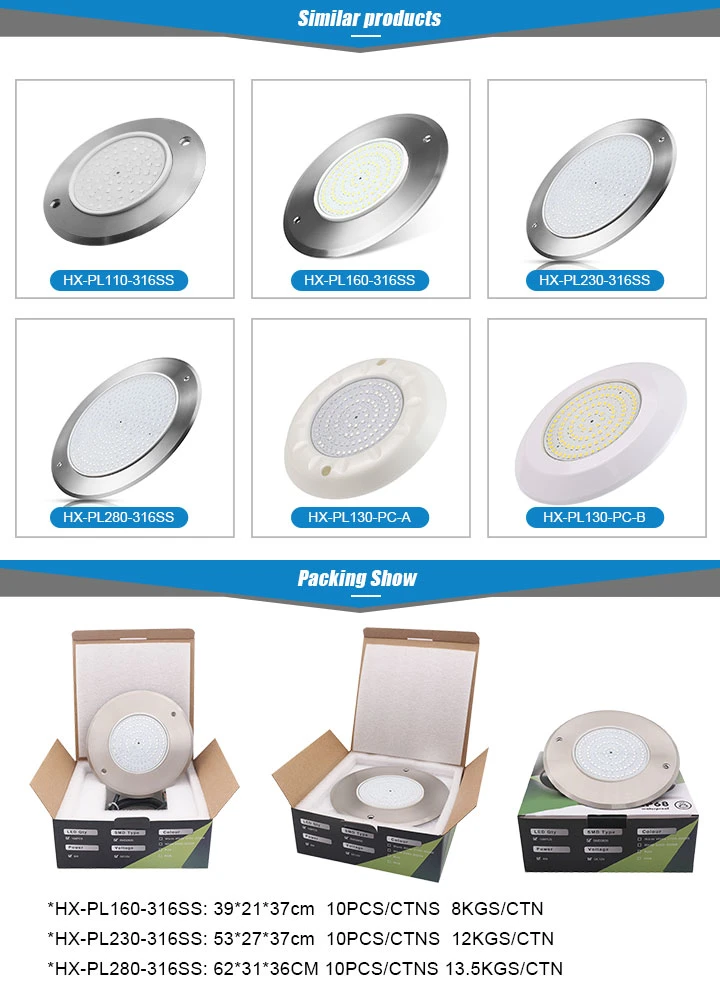 316ss RGB LED Underwater Lighting for Swimming Pool Fountain