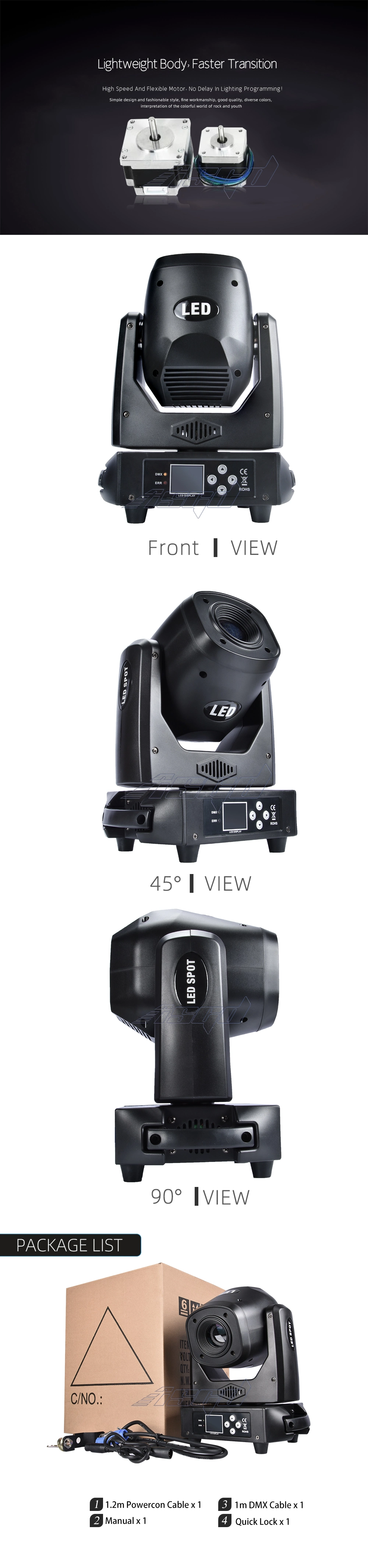 LED Moving Head Lighting 100W Stage Spot Lights DMX DJ KTV
