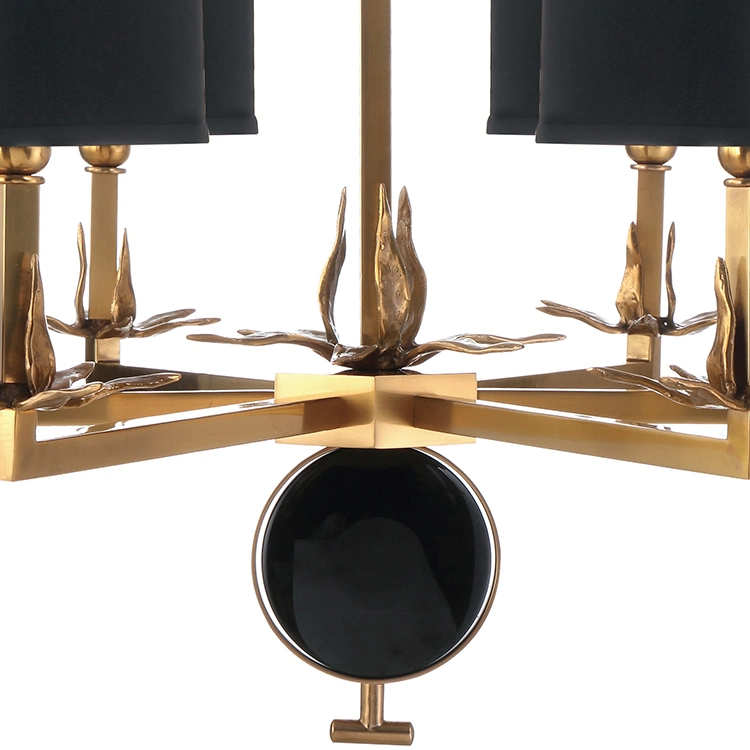 Contemporary Copper Chandelier Lighting with Blue Lampshade for Living Room Lighting (WH-PC-15)