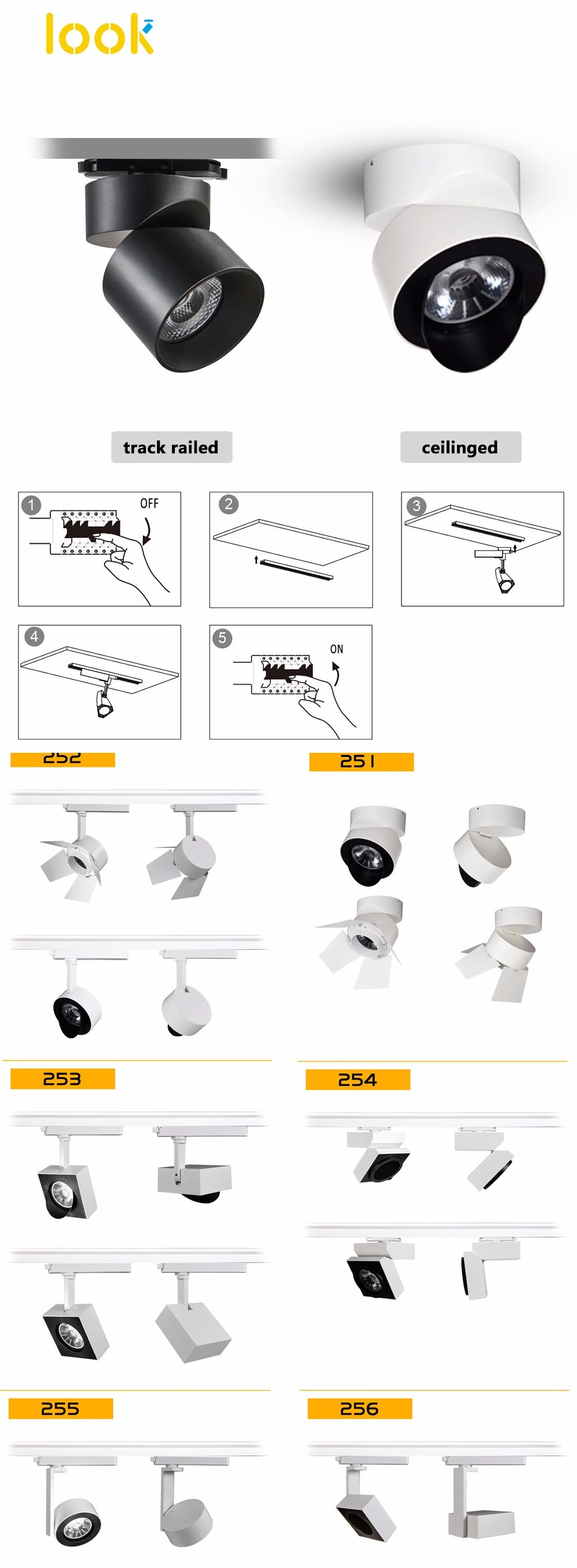 LED Lamp Ce Adjustable Dimmableanti Glare Energy Saving Lamp LED Track COB Spot Lights