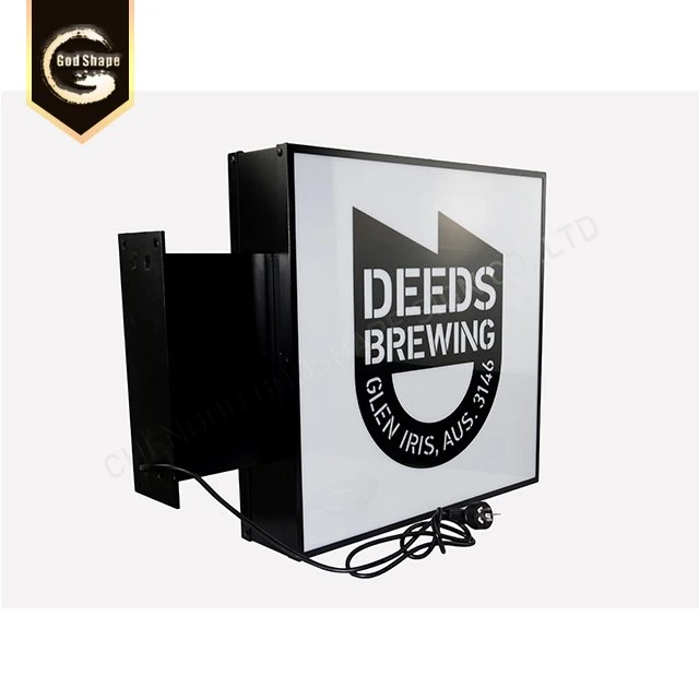 Exterior Advertising LED Lighting Panel Square Wall Mount Light Box Sign For Bar Light Box Sign
