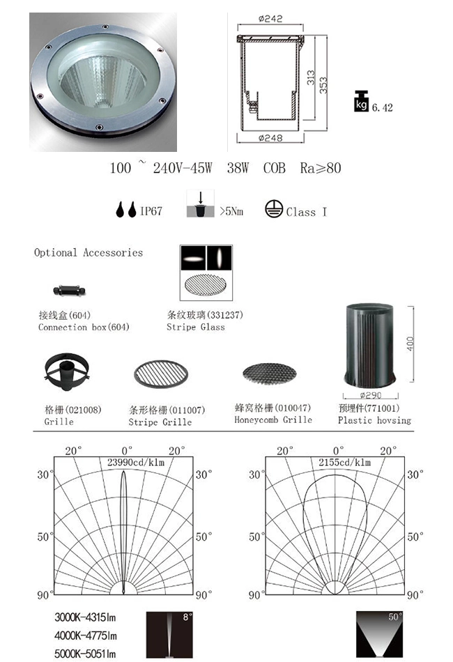 in Ground LED Fixture, Under Ground 36W 24W LED Fitting,