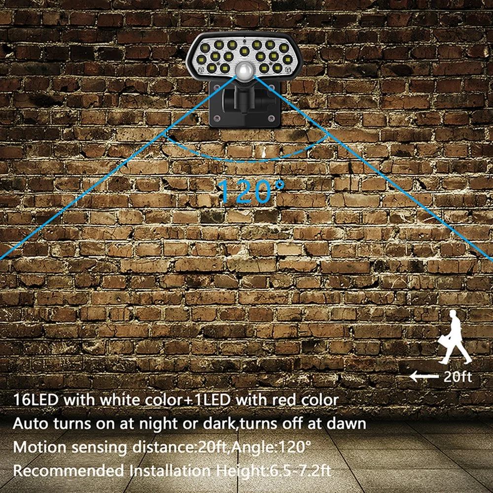 Simva Motion Sensor Security Lamp Wall Mounted Waterproof Outdoor Virtual Cameras Solar LED Outdoor Wall Lights