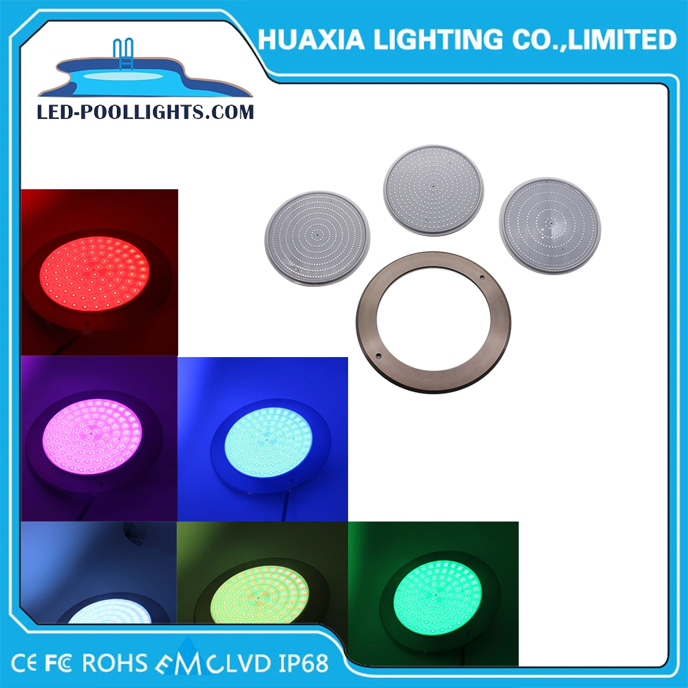 18W DC12V external control RGB ultra-thin (8mm) IP68 underwater LED swimming pool light