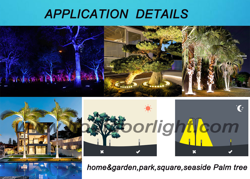 Factory Sell Landscape Outdoor RGB LED Garden Hug Tree Light for Palm Tree Lighting Contractor, Enterpriser