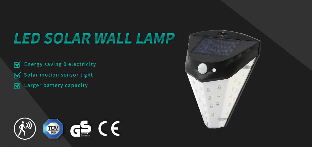 Smart LED Lighting Solar Garden Wall Lamp for Outdoor/External Using
