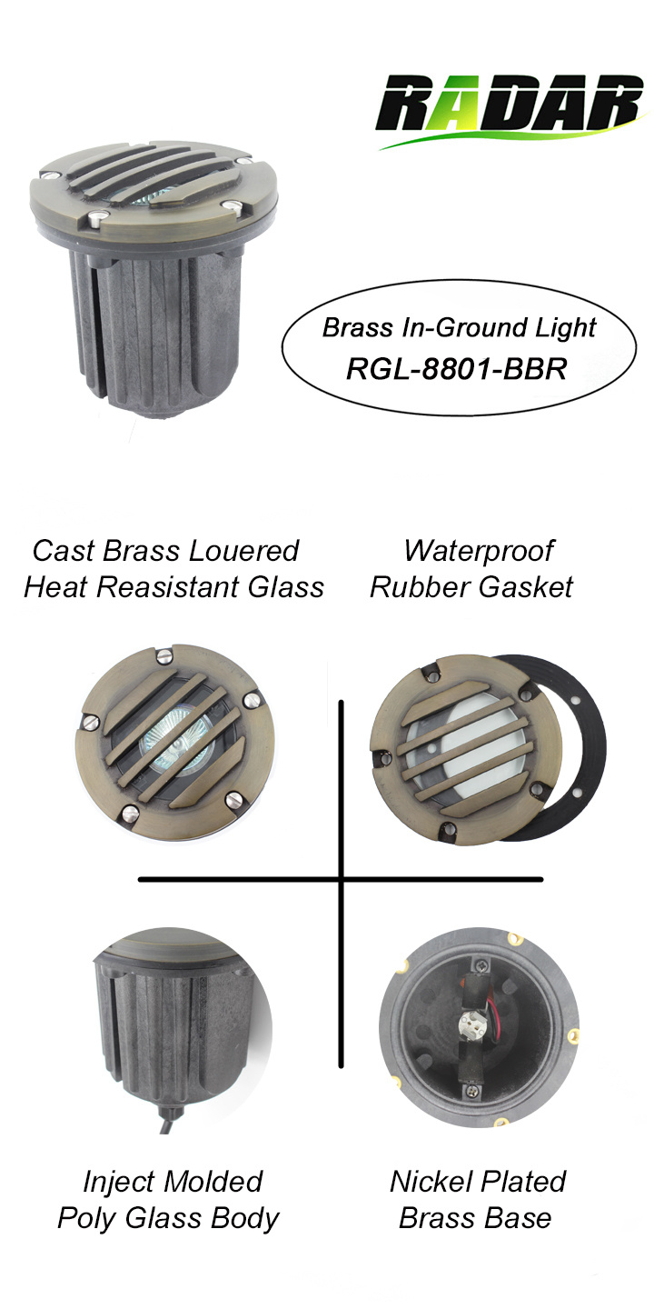 Brass Lighting Fixture Low Voltage LED in Ground Lighting China Factory Sales