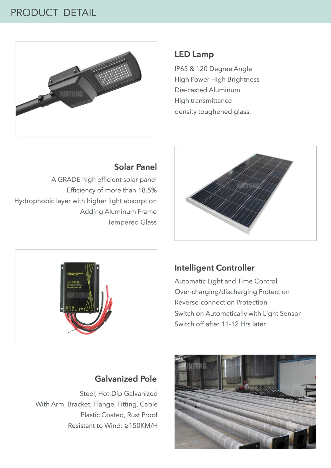 Integrated All in One Solar Outdoor LED Lamp