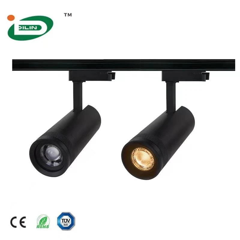 SCR Dimmable LED Track Light 3 Phase Variable Focus Beam Angle Adjustment Track Spotlight for Professional Lighting