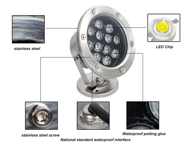 Factory Price High Quality RGB LED IP68 15W LED Underwater Lighting Swimming Pool Lights with Ce RoHS Approved