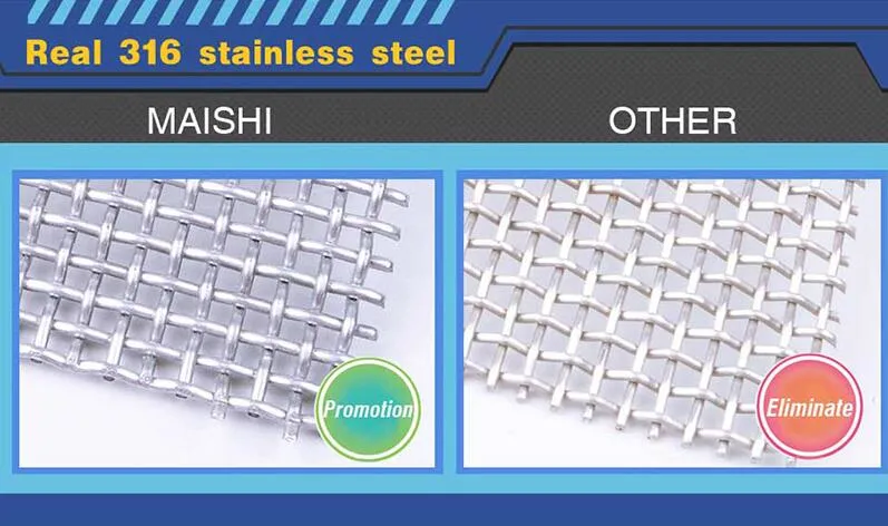 SS316 Marine Grade 0.9mm High Tensile Stainless Steel Mesh for Door