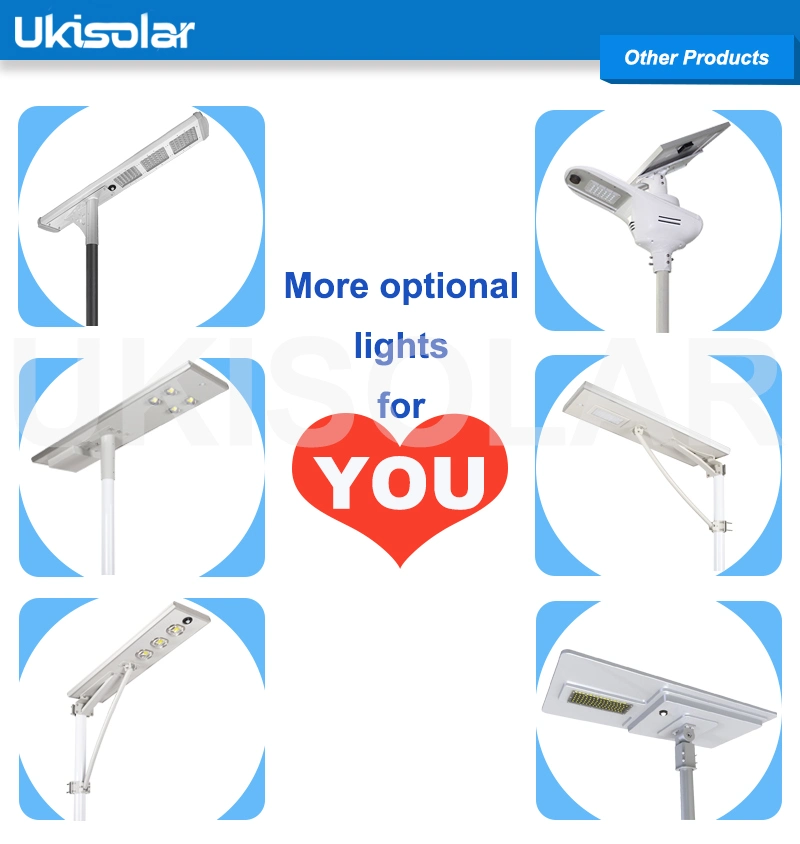 Ukisolar World Projects Outdoor Lights 6-8m Pole 40W LED Solar Powered Street Light
