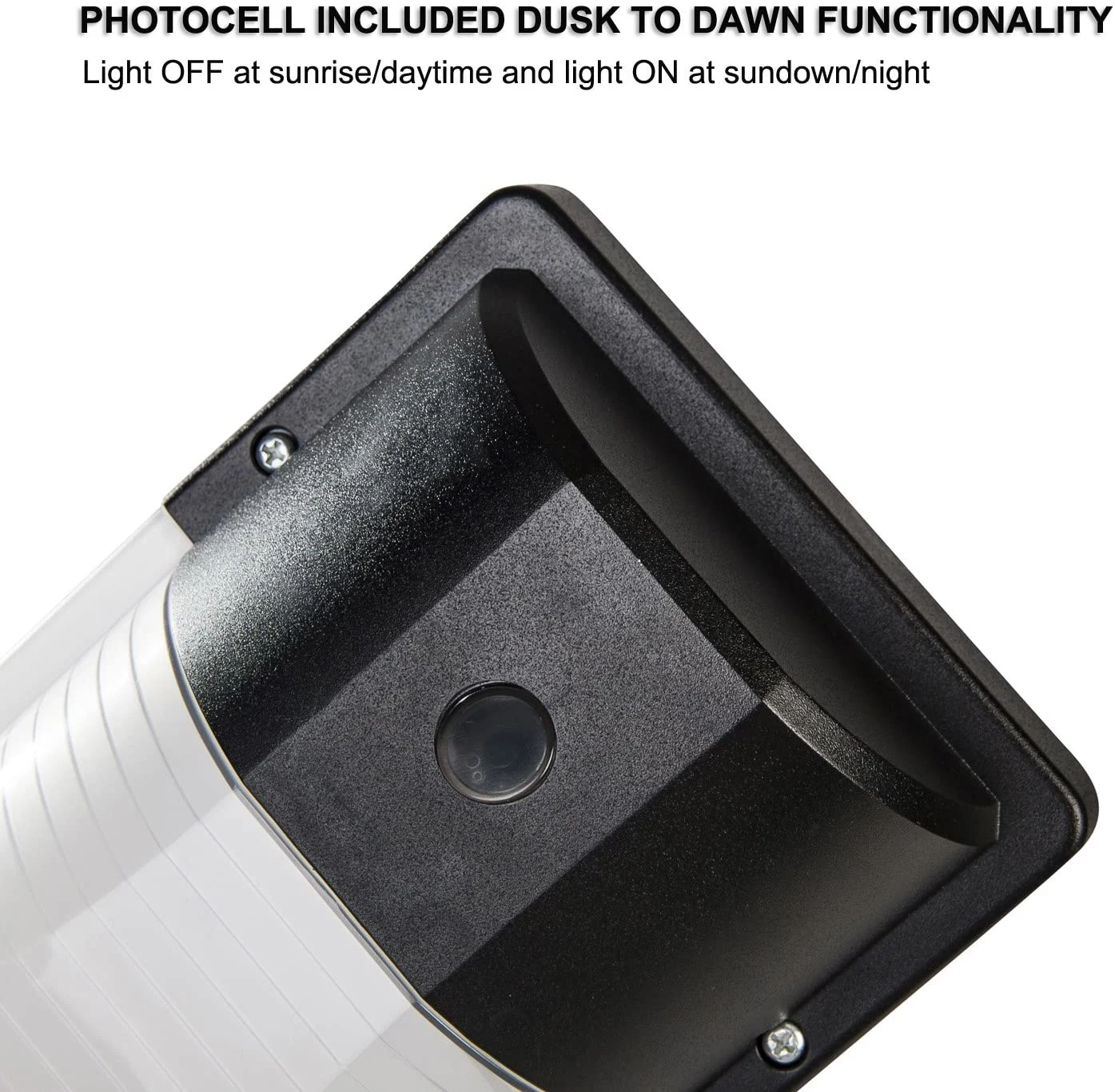 LED Mini Wall Mount Outdoor Dusk to Dawn Light, 25W, Security Wall Lighting Fixture, 6000K, Photocell, with Clear Glass Cover, IP65